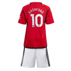 Manchester United Marcus Rashford #10 kläder Barn 2023-24 Hemmatröja Kortärmad (+ korta byxor)